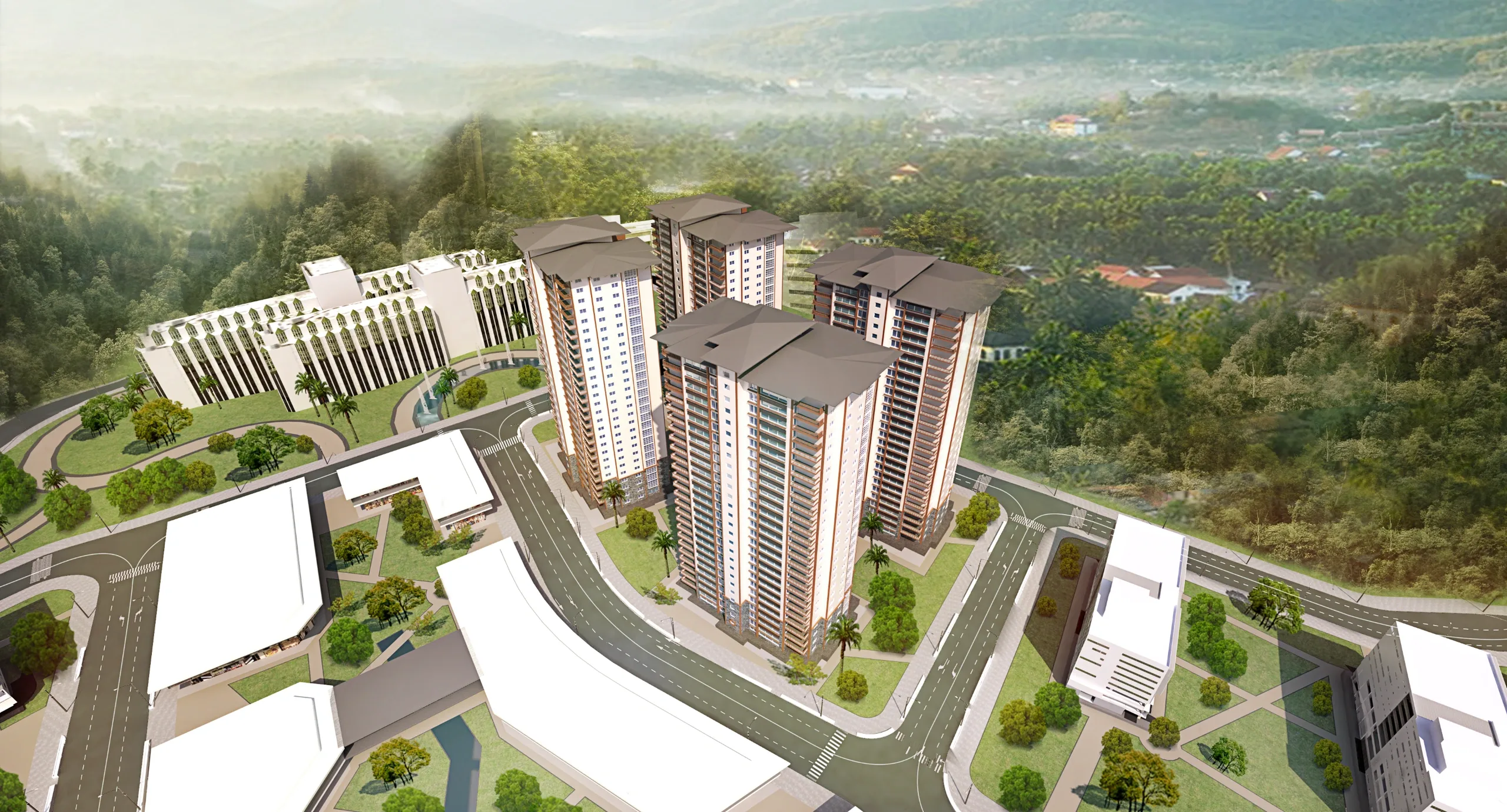Midori Highlands 社區道路與建築概念圖