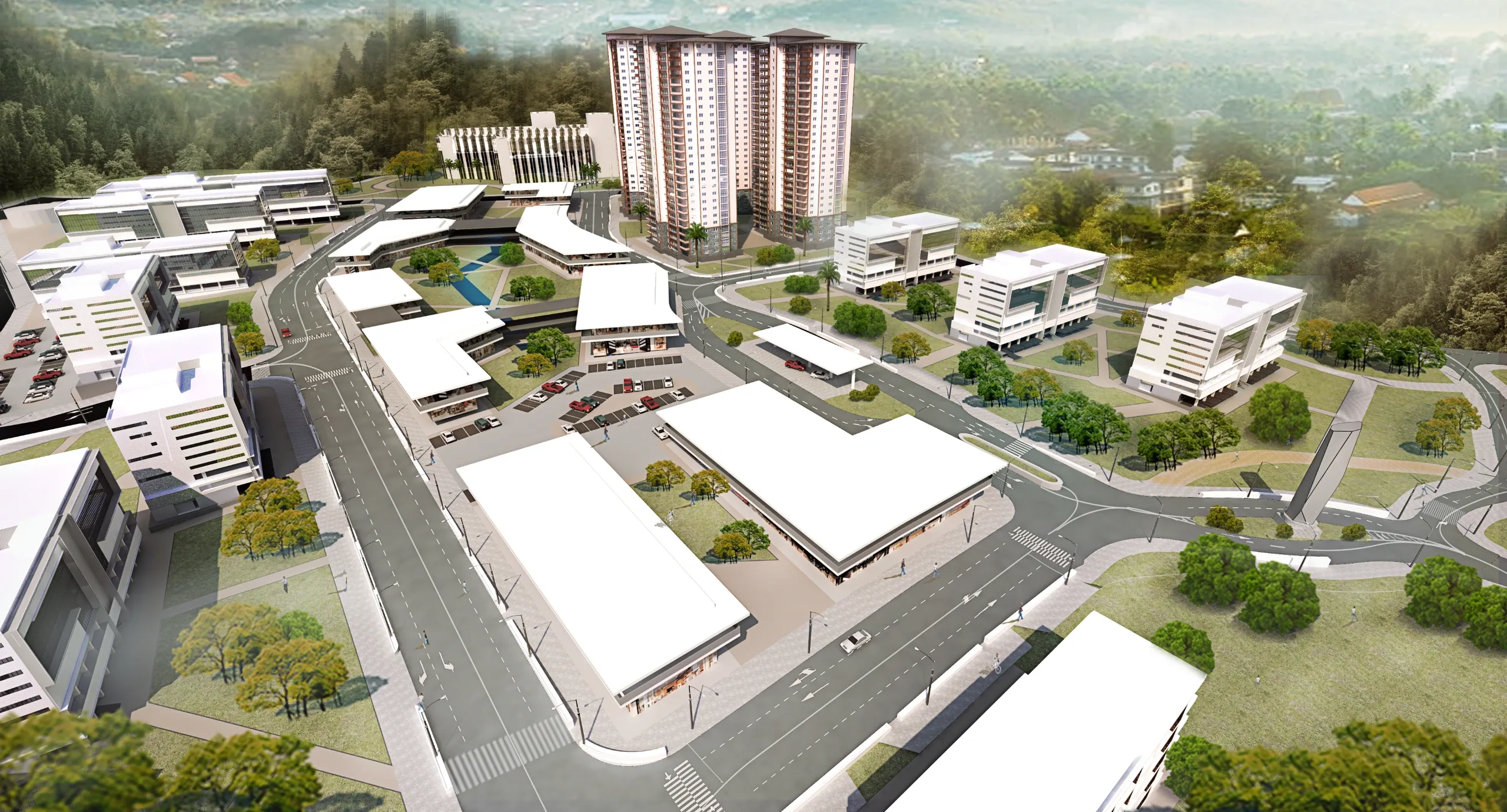 Midori Highlands 綠地與建築配置概念圖